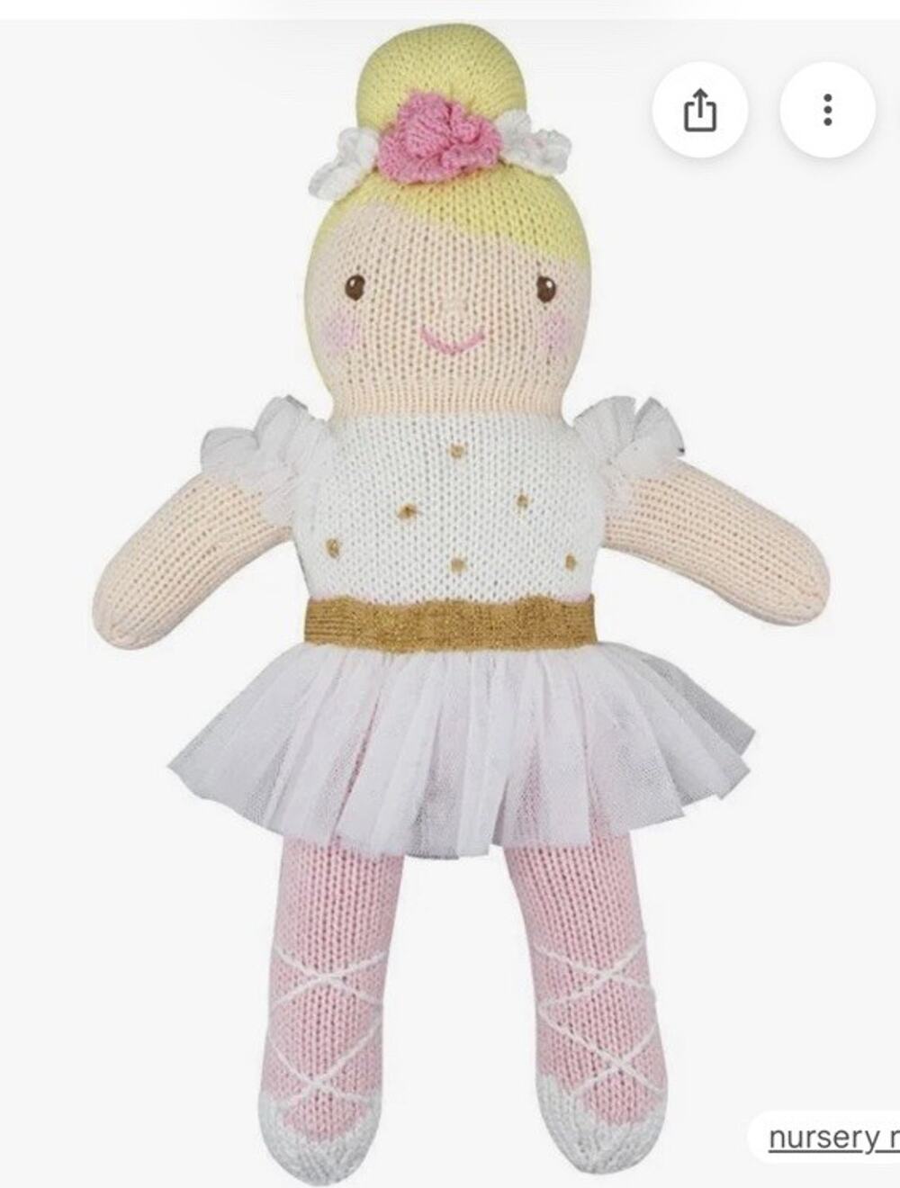 Zubels Blakely the Ballerina Knit Doll $40